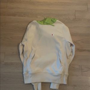 unique champion hoodie with green hood size small
